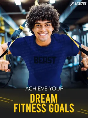 Actizio Men Workout Shirt Performance Fabric T-Shirt Short Sleeve Sweat Activated Motivational Exercise Gym Athletic T-Shirt