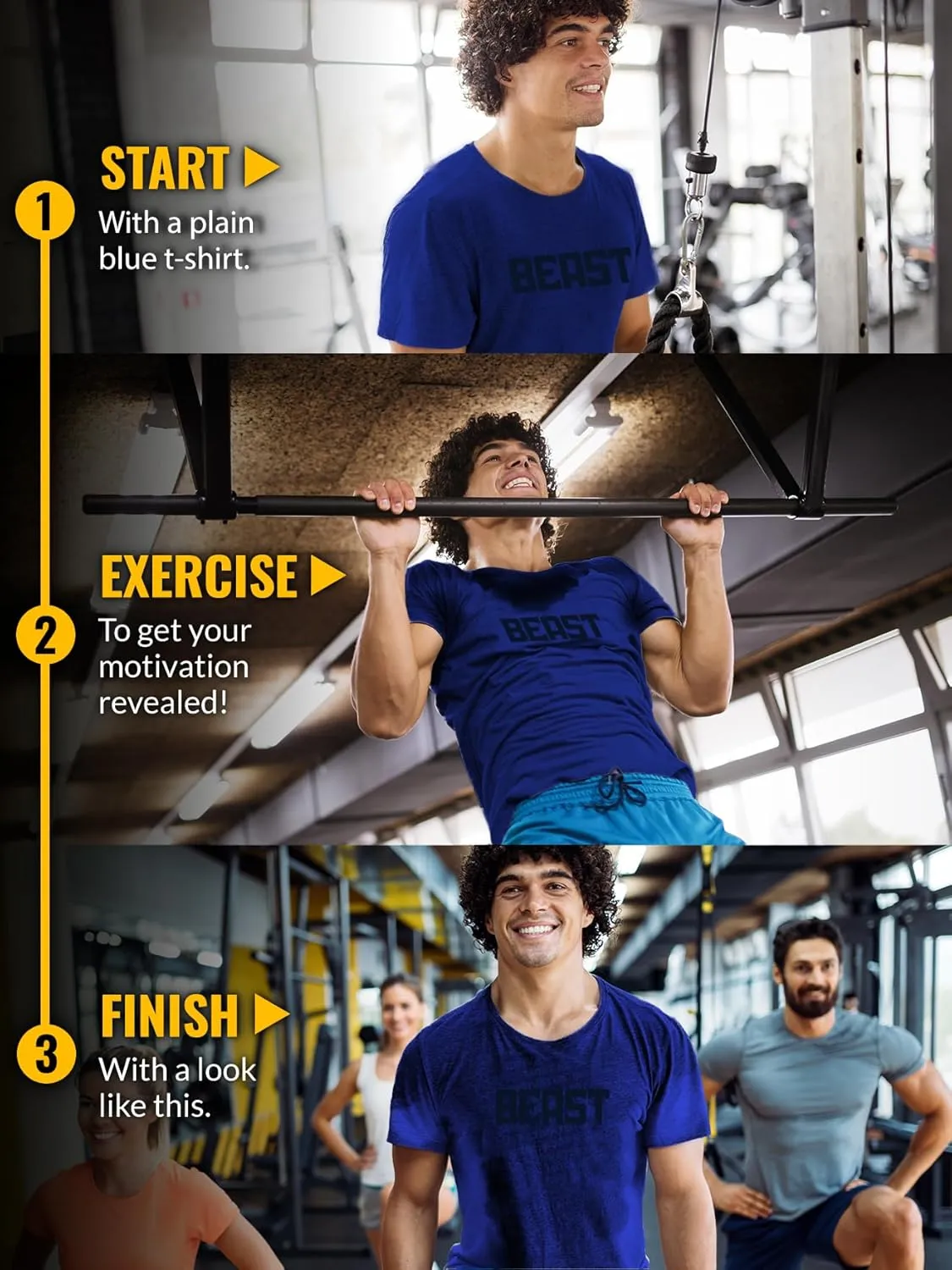 Actizio Men Workout Shirt Performance Fabric T-Shirt Short Sleeve Sweat Activated Motivational Exercise Gym Athletic T-Shirt