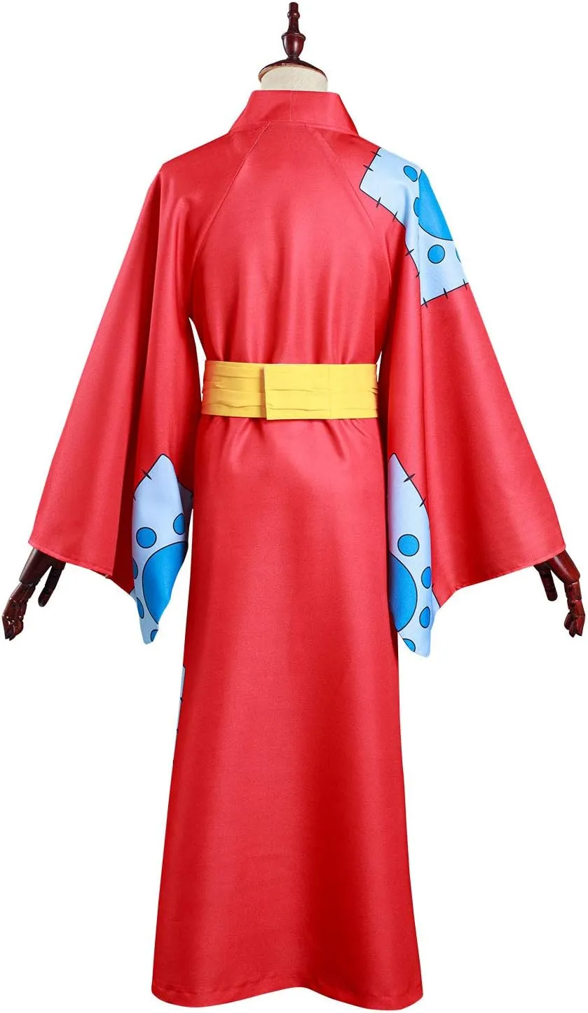 Adult Cosplay Costume Anime Kimono Printed Cloak Robe Belt Halloween Outfits for Men Anime Fans Lovers