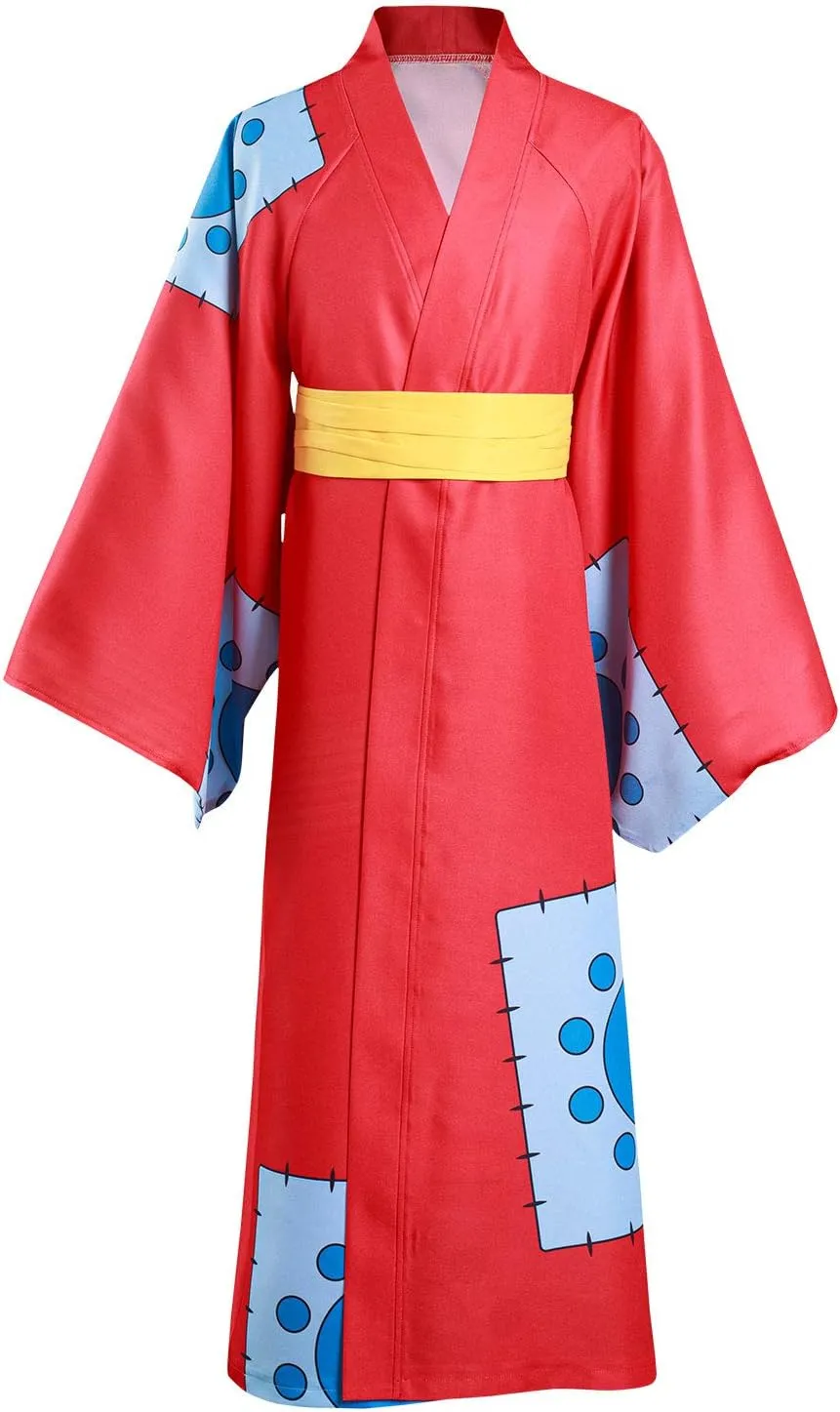 Adult Cosplay Costume Anime Kimono Printed Cloak Robe Belt Halloween Outfits for Men Anime Fans Lovers