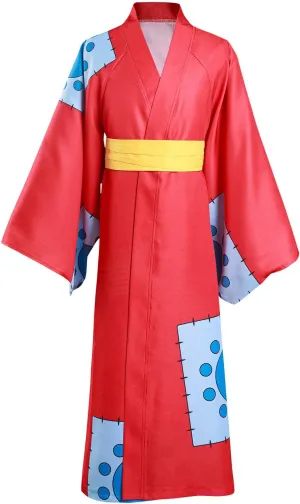 Adult Cosplay Costume Anime Kimono Printed Cloak Robe Belt Halloween Outfits for Men Anime Fans Lovers