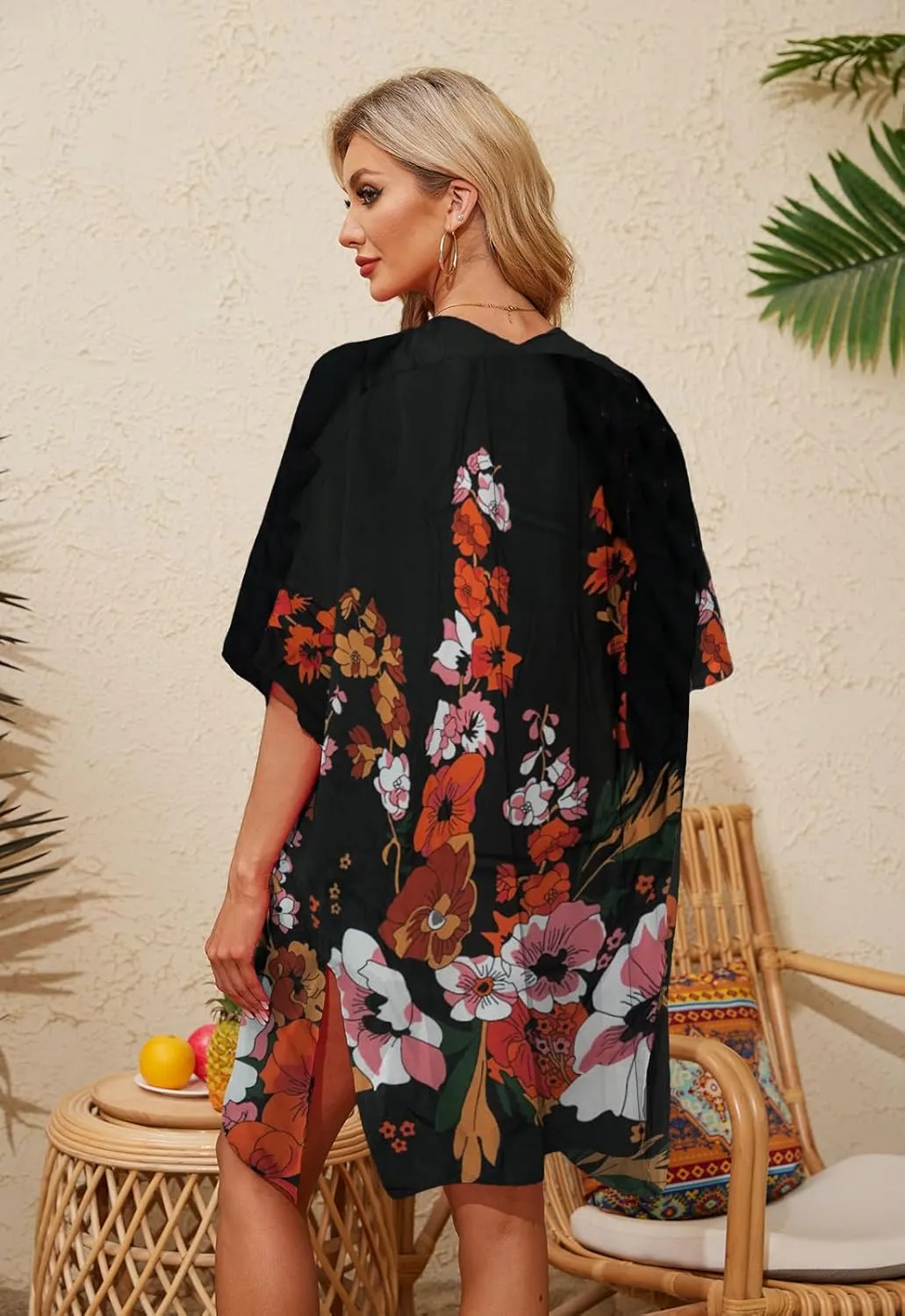 Alaster Queen Women's Kimono Cardigan Summer Swimsuit Casual Beach Long Swimwear Loose Coverups for Women