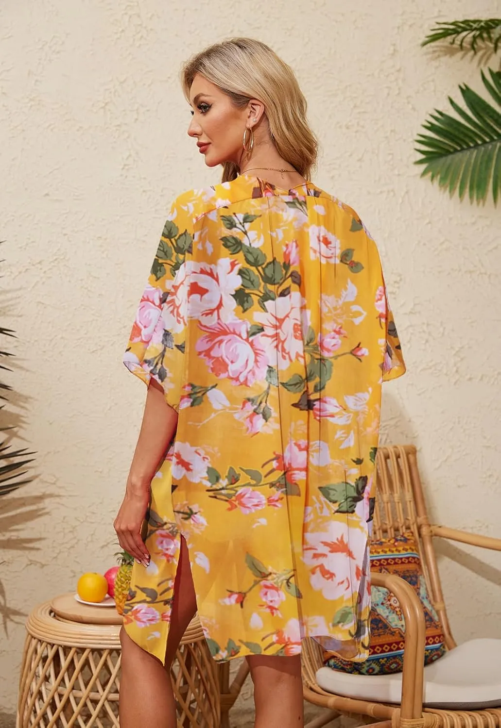 Alaster Queen Women's Kimono Cardigan Summer Swimsuit Casual Beach Long Swimwear Loose Coverups for Women