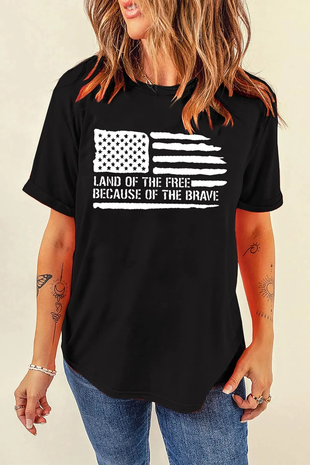 American Flag Shirt Women 4th of July Patriotic T Shirt Funny Stars Stripes Graphic Tee Independence Day T-Shirt Top