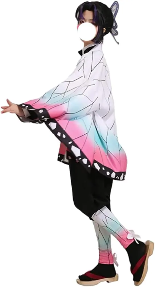 Anime Cosplay Costume Kimono for Adult Girls Robe Cloak Anime Costume Set Halloween Kimono Outfit Cosplay with Wig