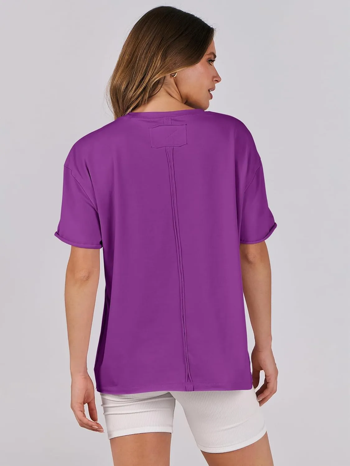 ANRABESS Womens Tops Oversized T Shirts Loose Fit Short Sleeve Crewneck Summer Casual 2025 Trendy Boxy Tee Blouse