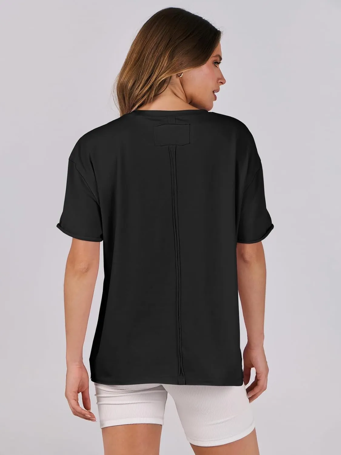 ANRABESS Womens Tops Oversized T Shirts Loose Fit Short Sleeve Crewneck Summer Casual 2025 Trendy Boxy Tee Blouse