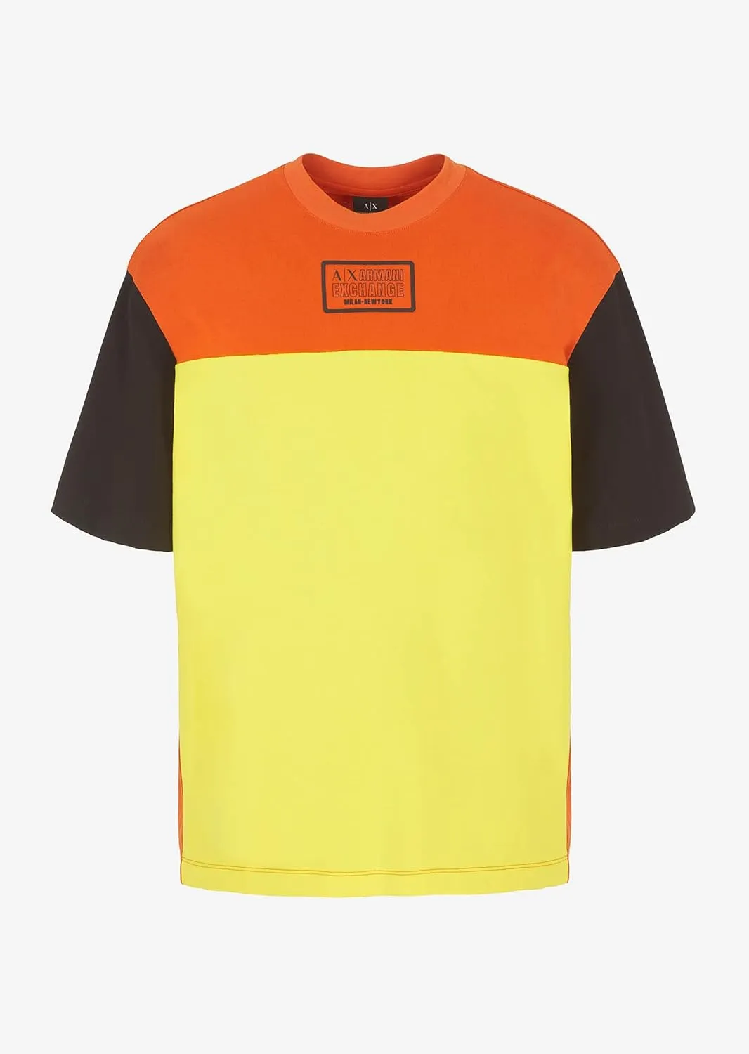 Armani Exchange Men's Oversized Heavy Jersey Logo Colorblock Jumper