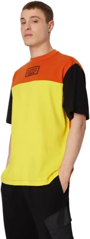 Armani Exchange Men's Oversized Heavy Jersey Logo Colorblock Jumper