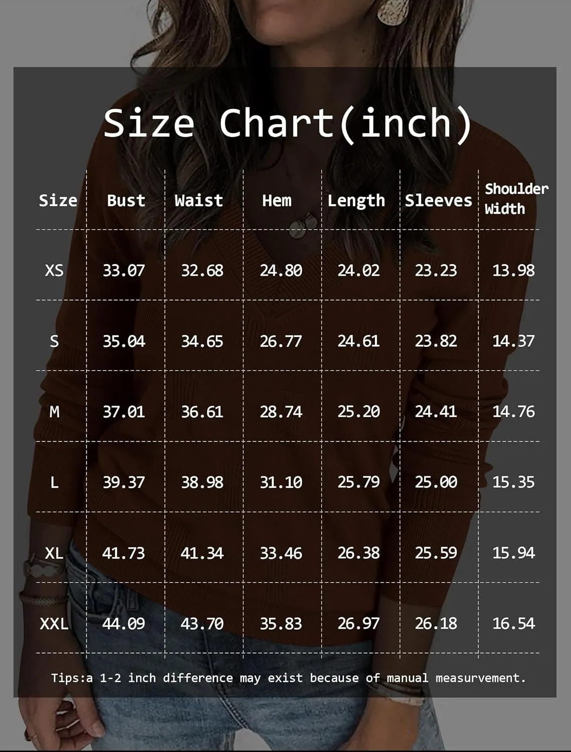 ATHMILE Women's Fall Tops 2025 Fashion Trendy Pullover Sweater V Neck Long Sleeve Shirt Knit Blouse Clothes Outfits