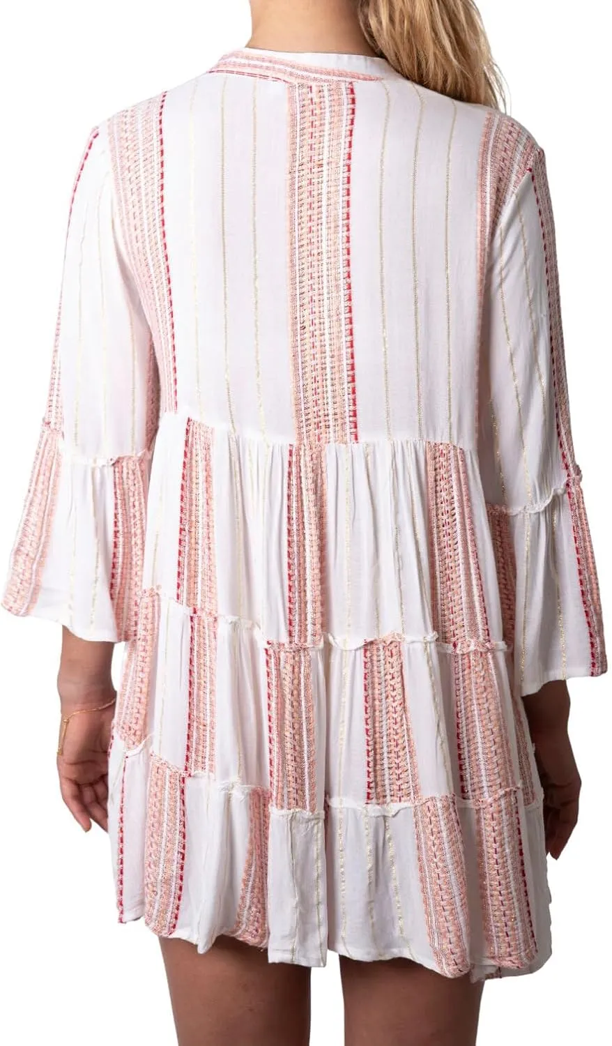 Back From Bali Womens Summer Dress Boho Loose Flowy Tunic Top Casual Short Cute Embroidered Beach Shift Dress