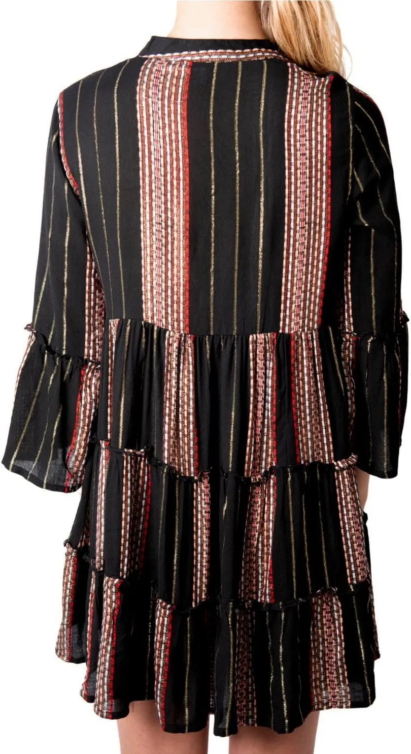 Back From Bali Womens Summer Dress Boho Loose Flowy Tunic Top Casual Short Cute Embroidered Beach Shift Dress