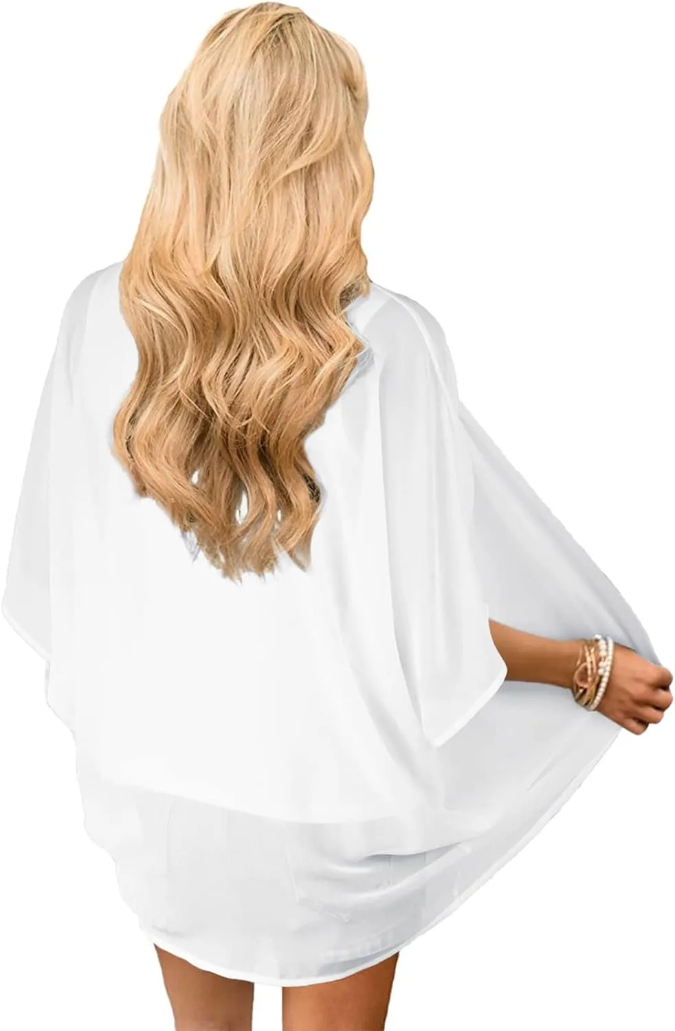 BB&KK Women's Chiffon Kimono Loose Casual Open Front Cover Ups