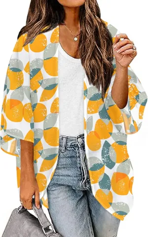 BB&KK Women's Chiffon Kimono Loose Casual Open Front Cover Ups