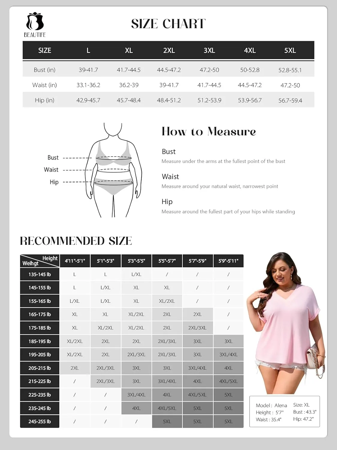 Beautife Womens Plus Size V Neck T Shirts Short Sleeve Summer Dressy Casual Tunic Tops Loose Fit Tees Blouse