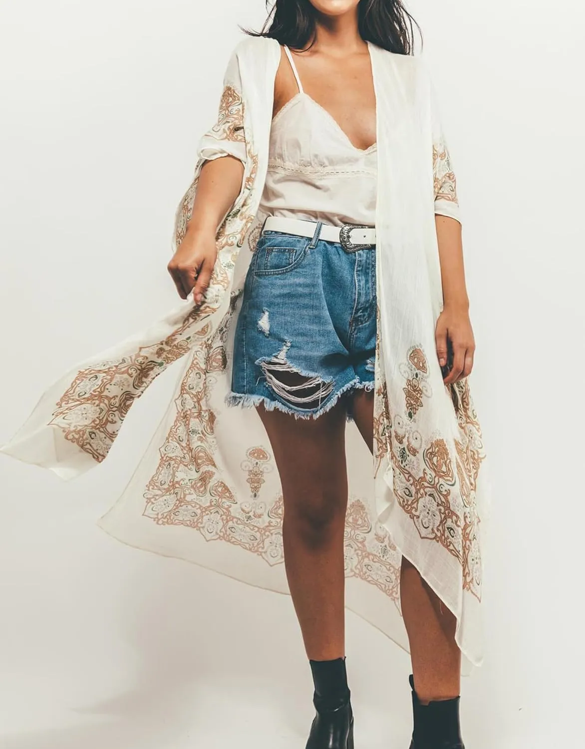 Beautiful Nomad Women's Kimono Swimsuit Coverups Beach Floral Casual Cardigan Bathing Suit Cover Up for Summer Swimwear