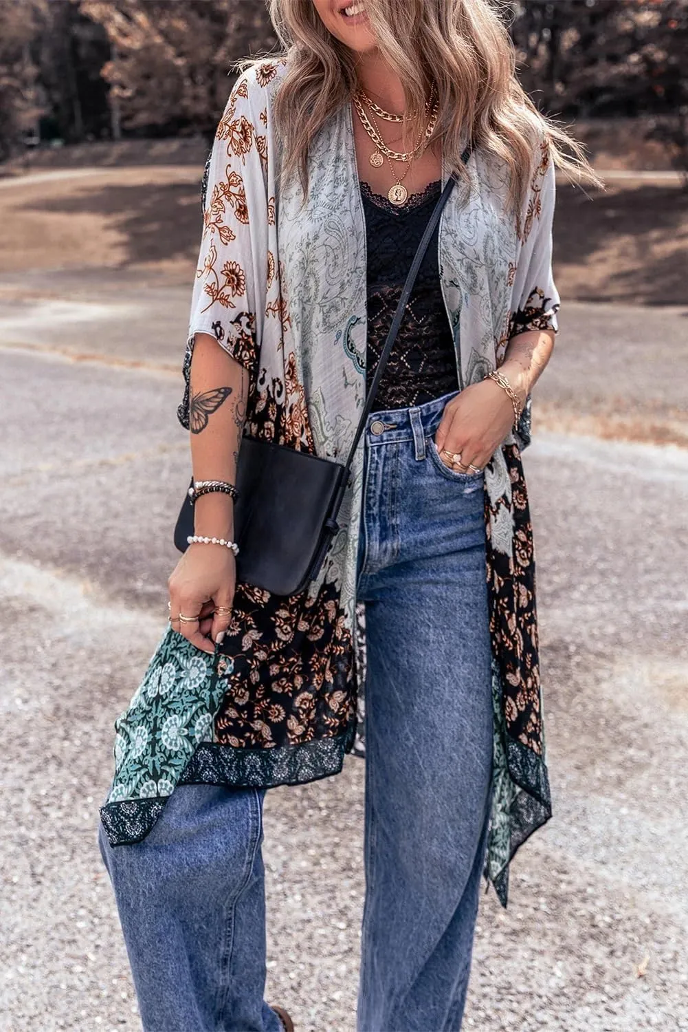 Beautiful Nomad Women's Kimono Swimsuit Coverups Beach Floral Casual Cardigan Bathing Suit Cover Up for Summer Swimwear