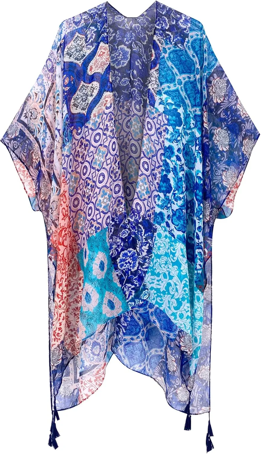 Beautiful Nomad Women's Kimono Swimsuit Coverups Beach Floral Casual Cardigan Bathing Suit Cover Up for Summer Swimwear