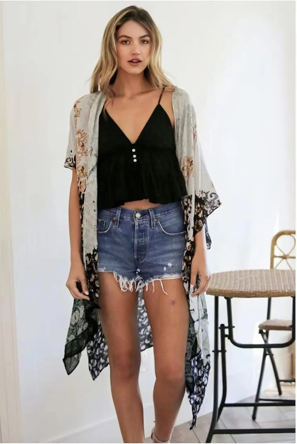 Beautiful Nomad Women's Kimono Swimsuit Coverups Beach Floral Casual Cardigan Bathing Suit Cover Up for Summer Swimwear