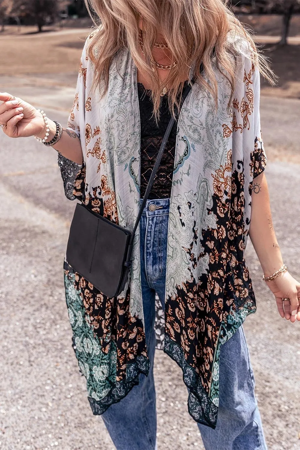 Beautiful Nomad Women's Kimono Swimsuit Coverups Beach Floral Casual Cardigan Bathing Suit Cover Up for Summer Swimwear