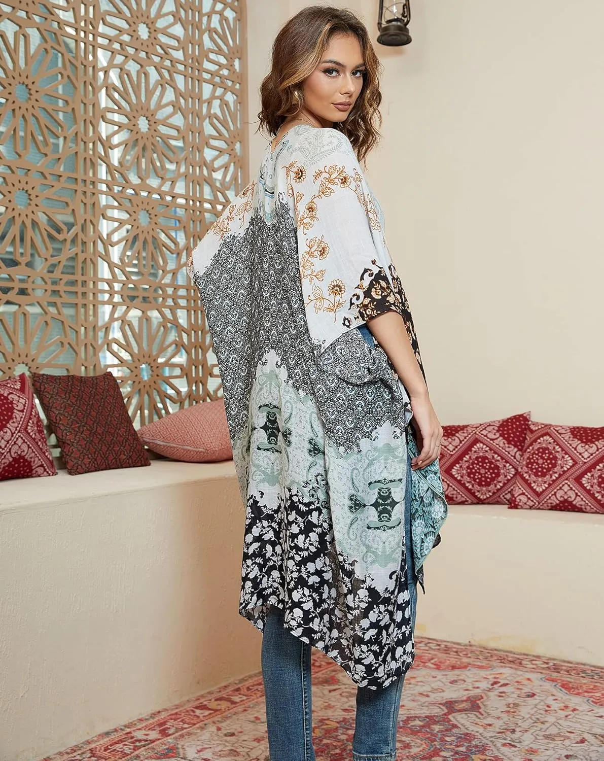 Beautiful Nomad Women's Kimono Swimsuit Coverups Beach Floral Casual Cardigan Bathing Suit Cover Up for Summer Swimwear