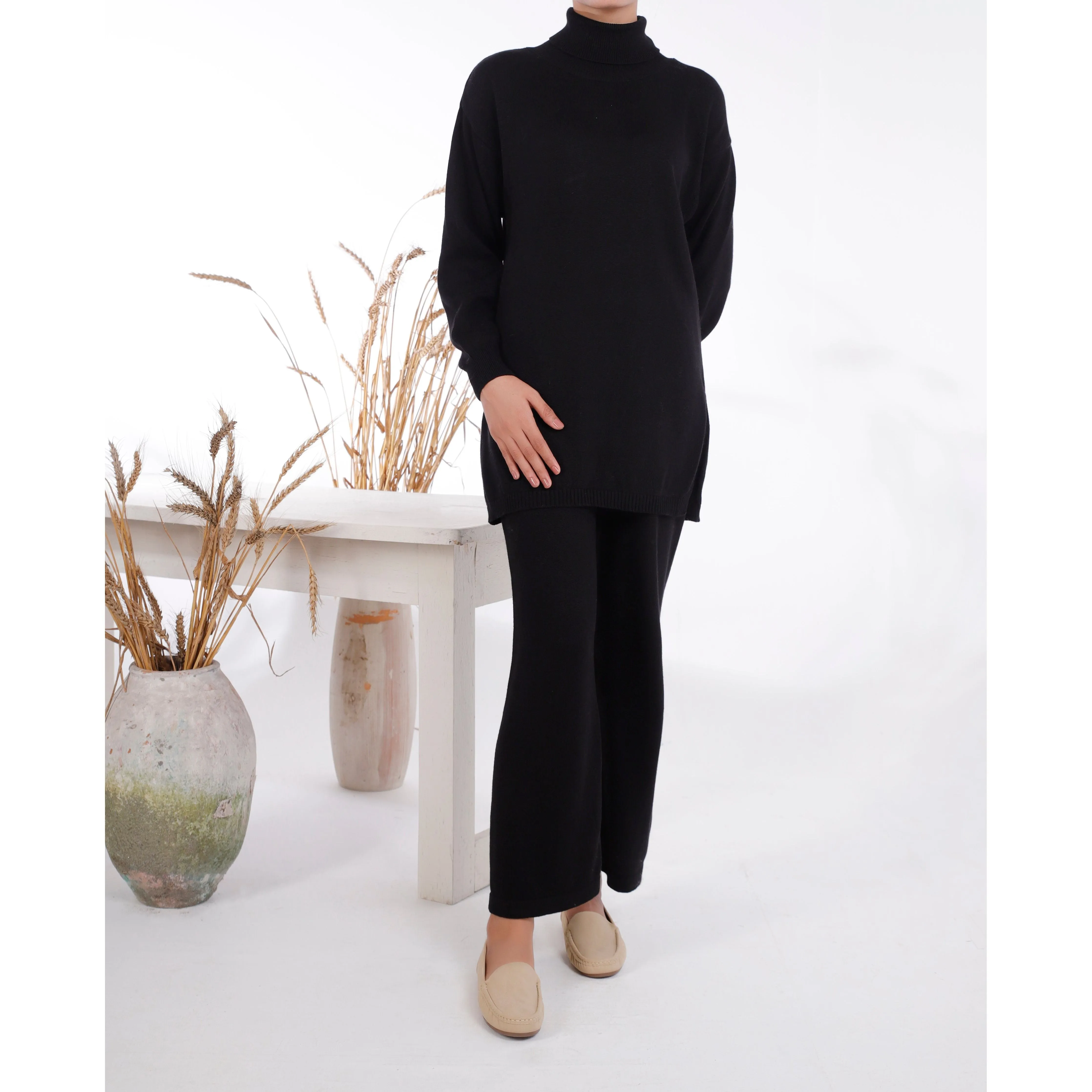 Black Sweaters Cord Set PW4855