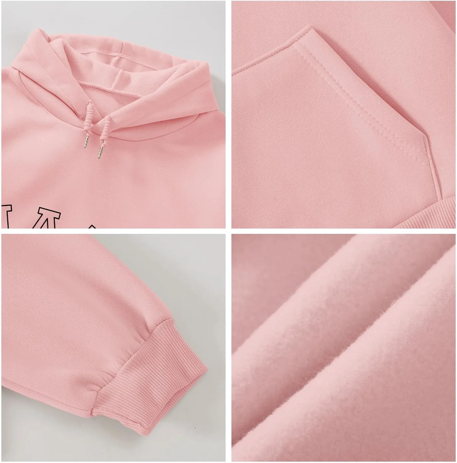 Bobeutou Oversized Letter Graphic Print Hoodies for Women Miami Florida Sweatshirt Preppy Trendy Fleece Pocket Pullover Top