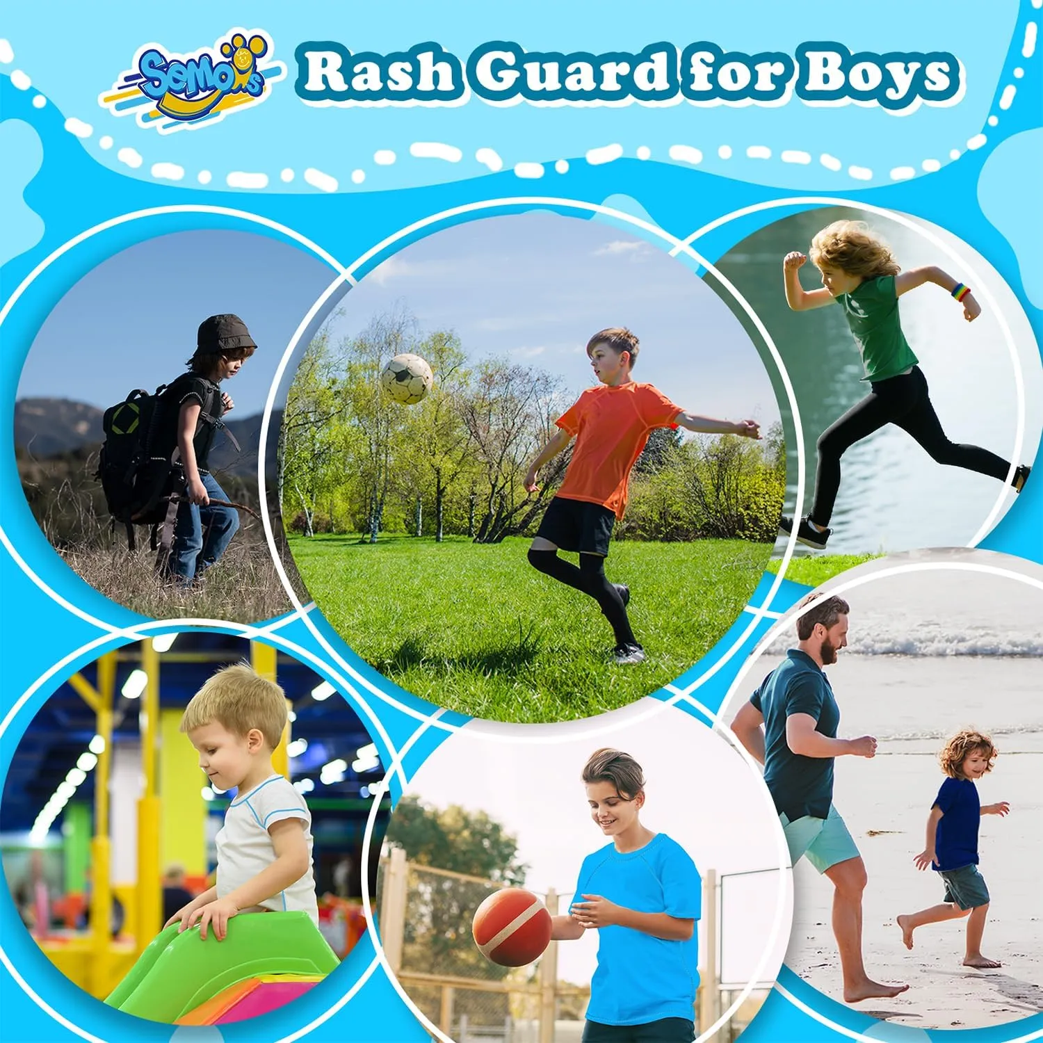 Boys Rash Guard Swim Shirt Short Sleeve Swimwear Toddler Kids Youth Rashguard Water Shirt UPF  50 Quick Dry Shirt