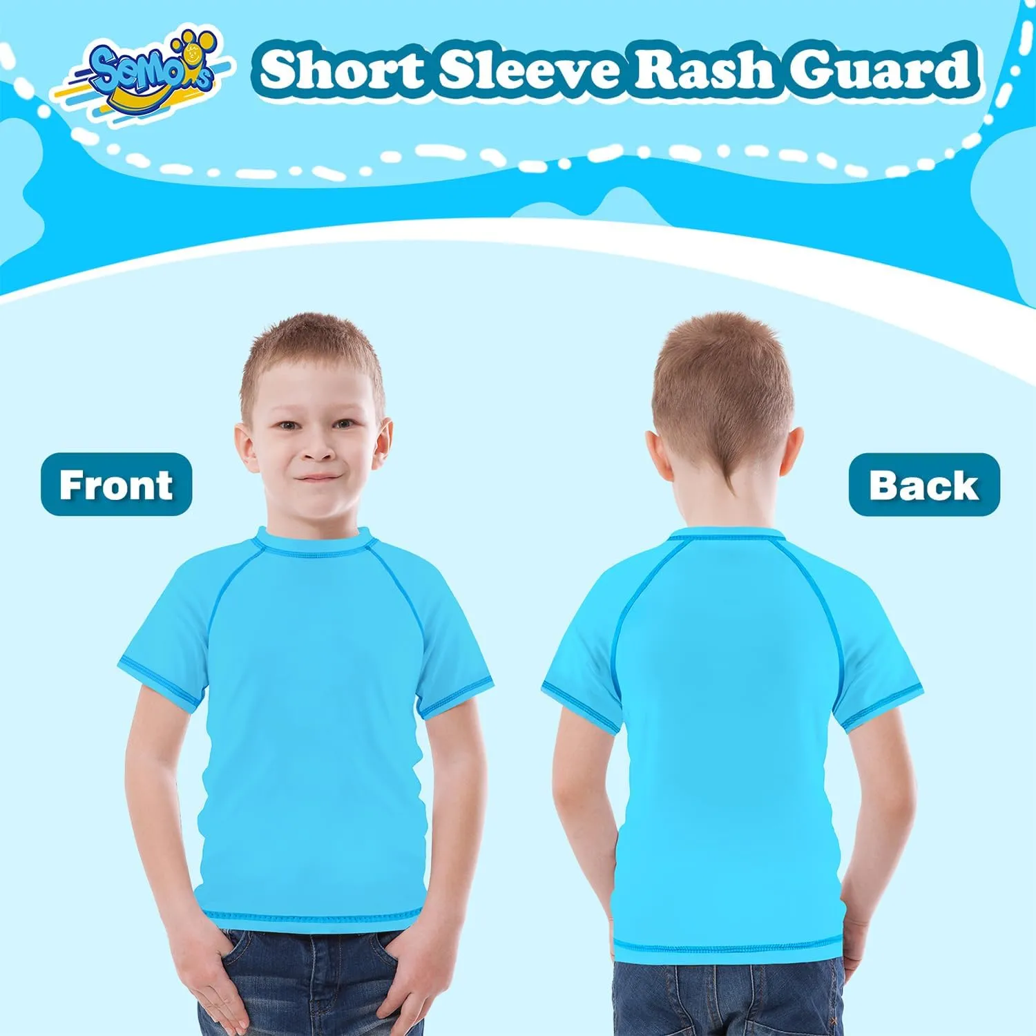 Boys Rash Guard Swim Shirt Short Sleeve Swimwear Toddler Kids Youth Rashguard Water Shirt UPF  50 Quick Dry Shirt