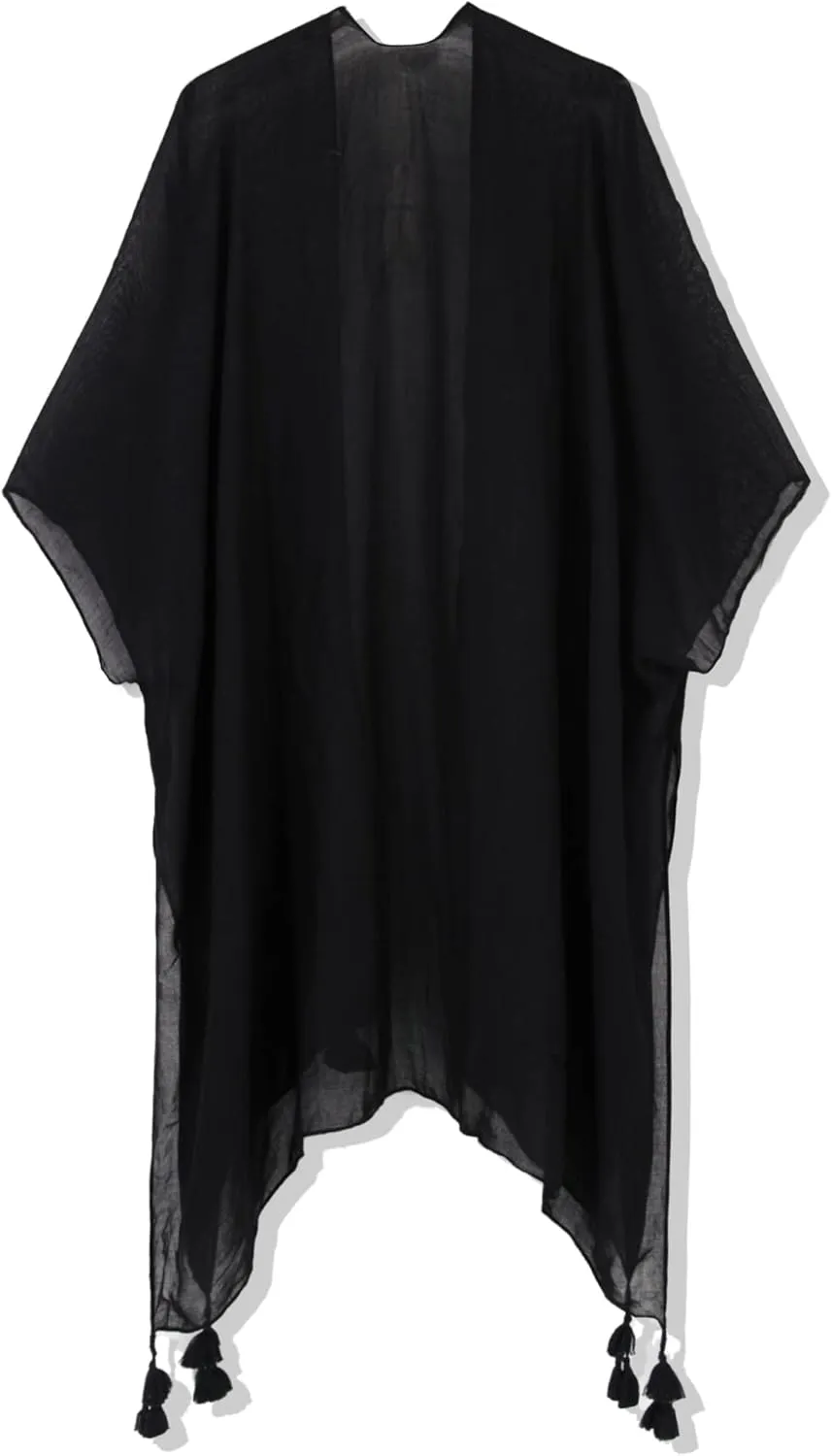 Breezy Lane Women's Kimono Cardigan Summer Swimsuit Coverups Beach Cover Up with Floral Print for Vacation