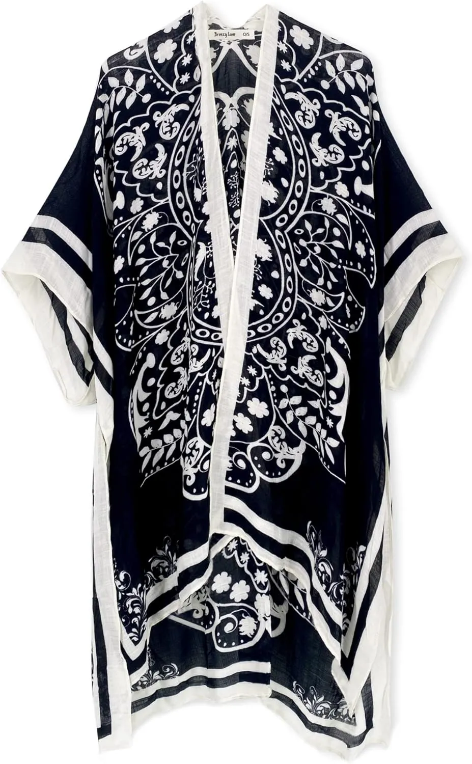 Breezy Lane Women's Kimono Cardigan Summer Swimsuit Coverups Beach Cover Up with Floral Print for Vacation