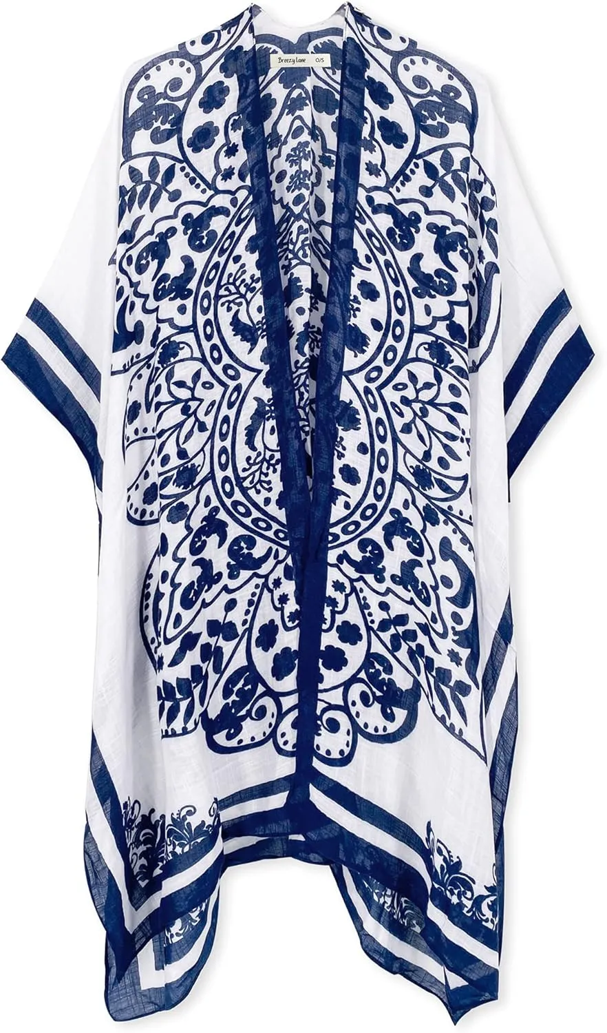 Breezy Lane Women's Kimono Cardigan Summer Swimsuit Coverups Beach Cover Up with Floral Print for Vacation