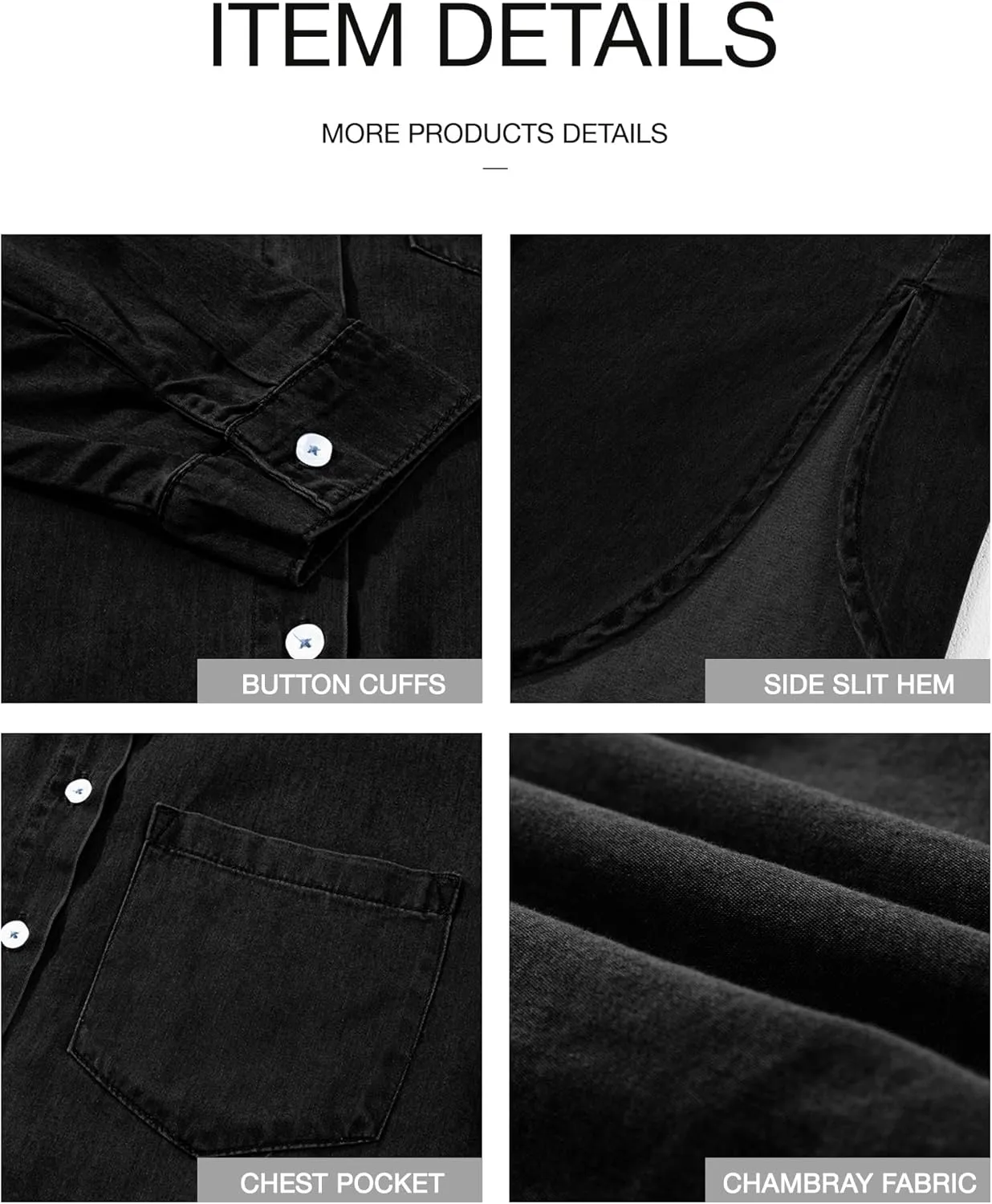 BTFBM Womens Button Down Denim Shirts Fall Lapel V Neck Lightweight Oversized Long Sleeve Thin Casual Blouse Tops Pocket