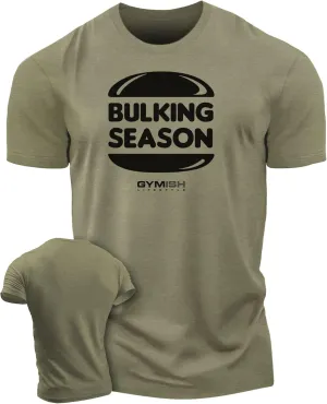 Bulking Season Weightlifting T-Shirt, Gym Inspiration Mens Workout Shirt