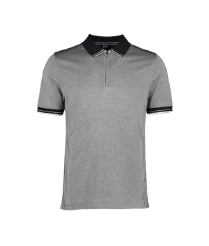 Bynoel Boxford Weave Zip Neck Polo SS - Navy