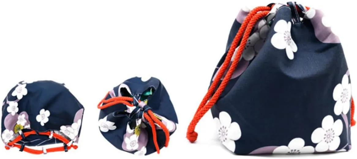 CAMDOM Japanese Drawstring Bag Kimono Handbag Blossom Sakura Bag Vintage Jewelry Coin Purse Gift Bag