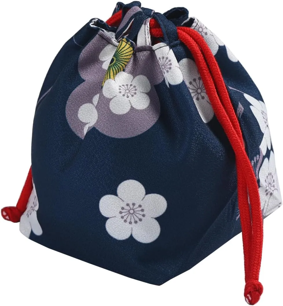 CAMDOM Japanese Drawstring Bag Kimono Handbag Blossom Sakura Bag Vintage Jewelry Coin Purse Gift Bag
