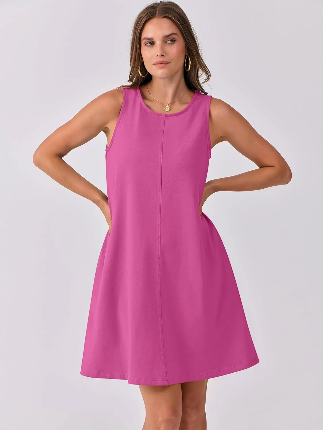 Caracilia Women Summer Casual Dresses Sleeveless Cutout Back Tank Beach Swimsuit Coverup 2025 Mini Sundress Swimwear