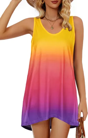 CHICGAL Women's Beach Cover up Summer Dress Casual Sleeveless Tank Sundresses Swimsuit Coverup