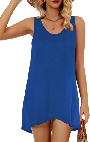CHICGAL Women's Beach Cover up Summer Dress Casual Sleeveless Tank Sundresses Swimsuit Coverup