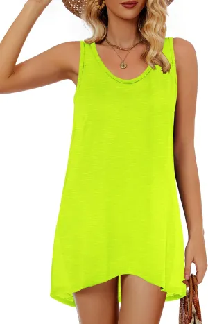 CHICGAL Women's Beach Cover up Summer Dress Casual Sleeveless Tank Sundresses Swimsuit Coverup