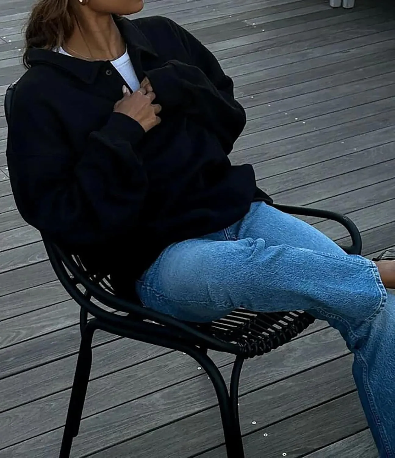 Cioatin Women Oversize Fleece Button Up Collar Polo Neck Sweatshirt Top Loose Drop Shoulder Hoodie Pullover Fall Outfits