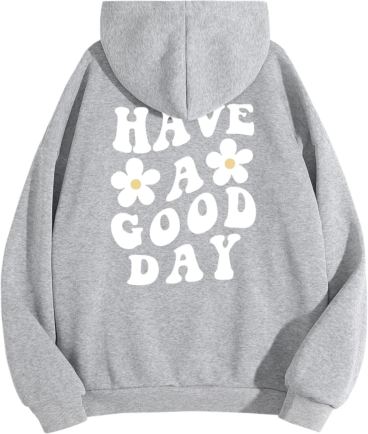 Cioatin Womens Y2K Slogan Letter Graphic Oversized Aesthetic Hoodie Drop Shoulder Fleece Hooded Sweatshirt Pullover