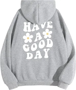 Cioatin Womens Y2K Slogan Letter Graphic Oversized Aesthetic Hoodie Drop Shoulder Fleece Hooded Sweatshirt Pullover