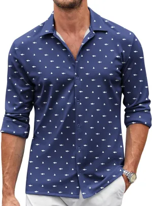 COOFANDY Men's Casual Button Down Shirt Wrinkle Free Shirts Long Sleeve Dress Shirt