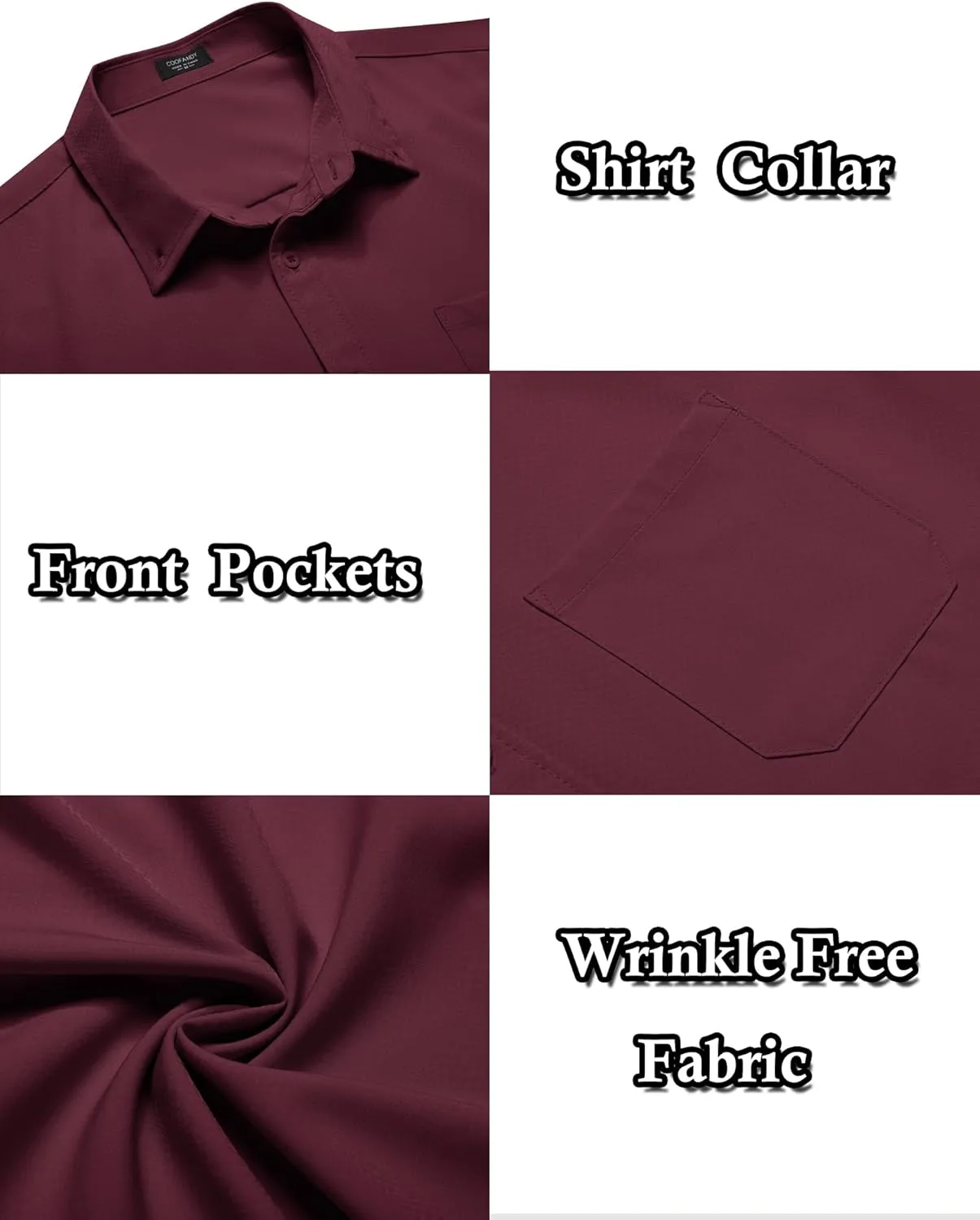 COOFANDY Mens Casual Dress Shirt Short Sleeve Wrinkle Free Dress Shirt Business Casual Shirts