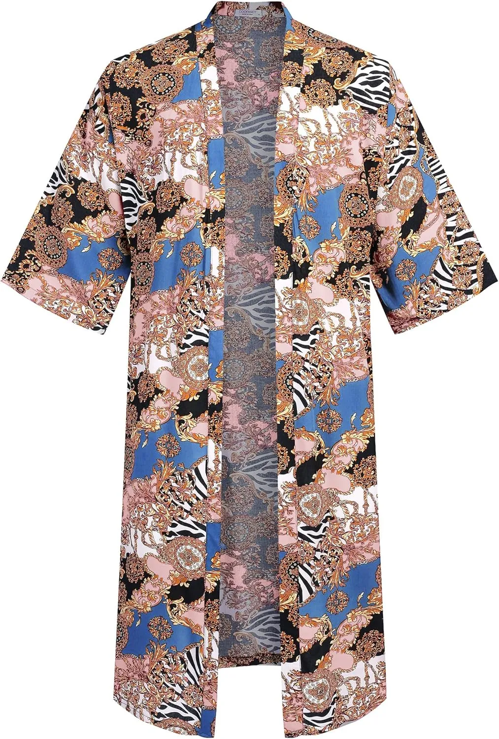 COOFANDY Men's Lightweight Kimono Robe Jacket Printed Japanese Style Bathrobes Casual Open Front Long Cardigan Coat Outwear