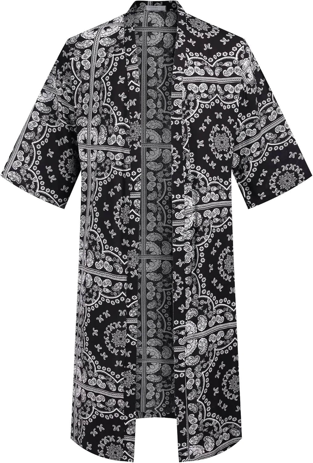 COOFANDY Men's Lightweight Kimono Robe Jacket Printed Japanese Style Bathrobes Casual Open Front Long Cardigan Coat Outwear
