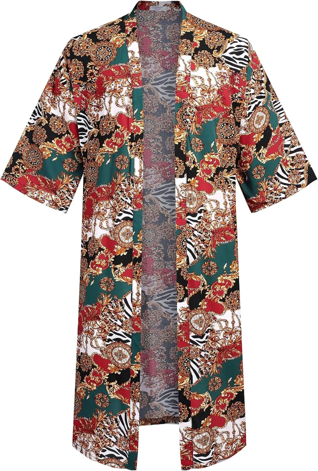 COOFANDY Men's Lightweight Kimono Robe Jacket Printed Japanese Style Bathrobes Casual Open Front Long Cardigan Coat Outwear