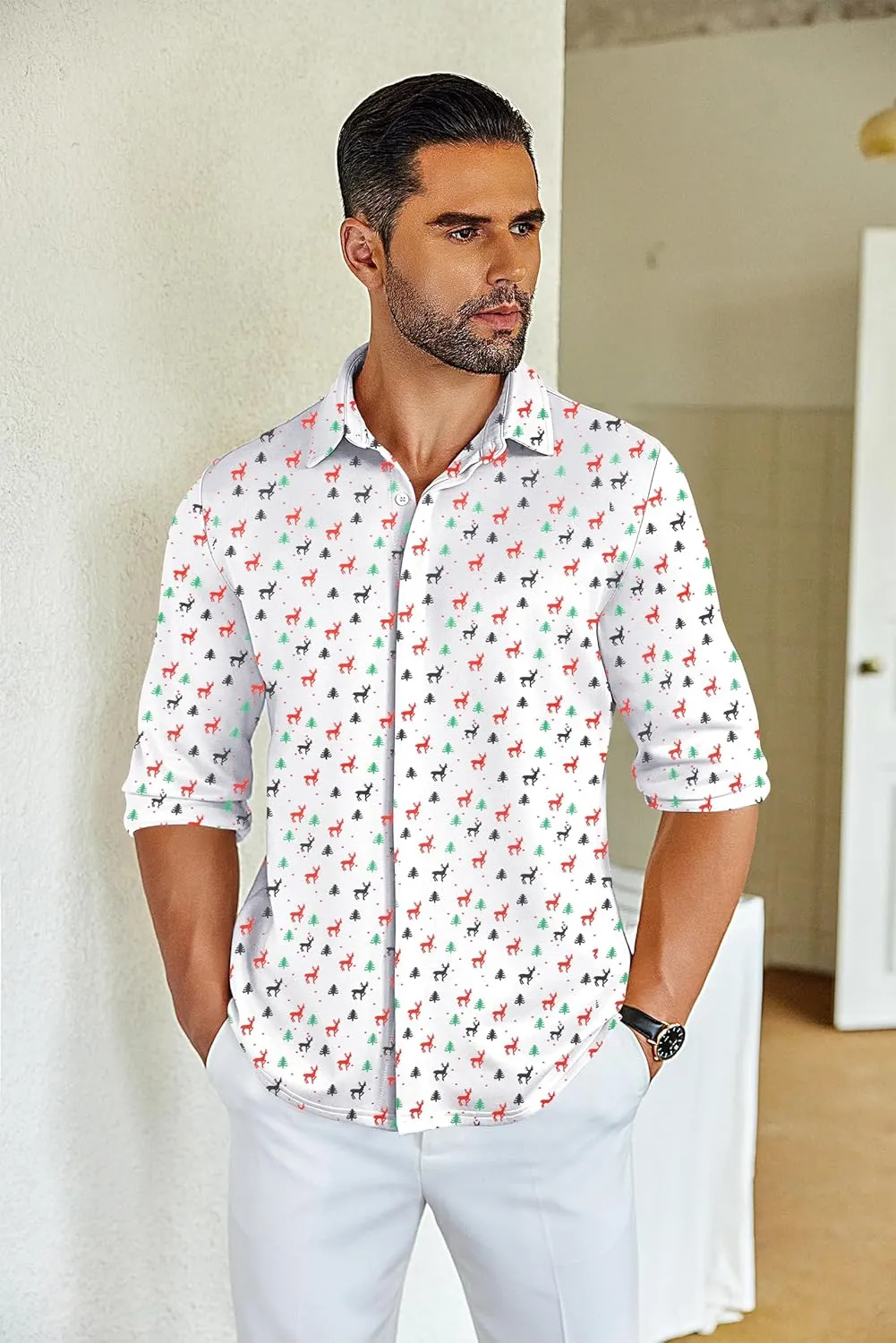 COOFANDY Mens Long Sleeve Wrinkle Free Shirts Casual Button Down Shirt Stretch Dress Shirt